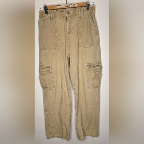 Beige Cotton Med Cargo Pants - Picture 1 of 12